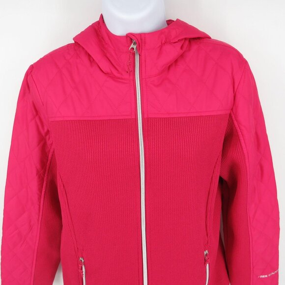 Free Country Small Women's Pink Cable Knit Fleece Jacket NWT $90 - Picture 3 of 7